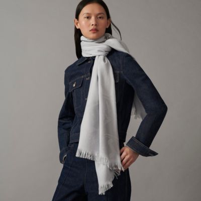 グレー - レディス, スカーフ、ショール＆マフラー, カシミア